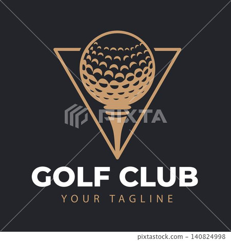Geometric Golf Ball with Triangle Frame Logo for Golf Club and Sports Academy Geometric Golf Ball with Triangle Frame Logo for Golf Club and Sports Academy 140824998