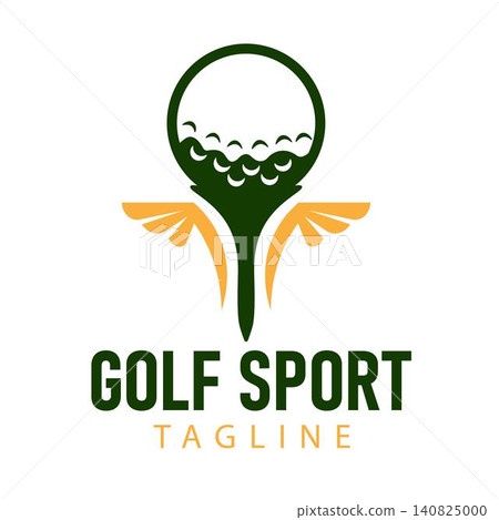 Minimalist Golf Ball with Wings Logo for Golf Club and Sports Tournament Minimalist Golf Ball with Wings Logo for Golf Club and Sports Tournament 140825000