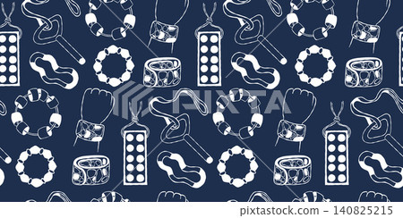 Sensory Fidget Toy Seamless Pattern Doodle . White Outline Autism ADHD Chew Necklace, Stretchy String Bracelet Clicker on Dark Blue Background. Special Needs Therapy. Horizontal Vector Illustration Sensory Fidget Toy Seamless Pattern Doodle . White Outline Autism ADHD Chew Necklace, Stretchy String Bracelet Clicker on Dark Blue Background. Special Needs Therapy. Horizontal Vector Illustration 140825215