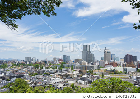 A panoramic view of Sendai city amidst the fresh greenery. A panoramic view of Sendai city amidst the fresh greenery. 140825332