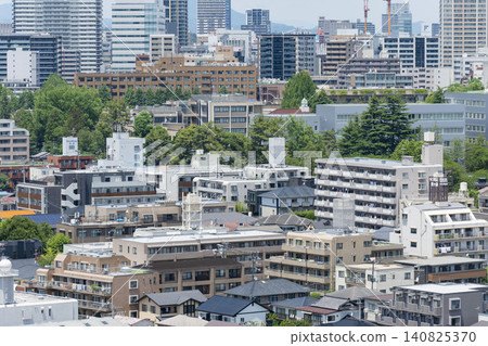 A panoramic view of Sendai city amidst the fresh greenery. A panoramic view of Sendai city amidst the fresh greenery. 140825370
