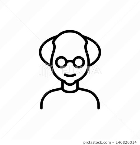 Grandfather in eyeglasses thin line icon. Modern vector illustration for avatar. Grandfather in eyeglasses thin line icon. Modern vector illustration for avatar. 140826014