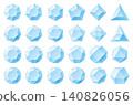 A set of vector illustrations of gemstone icons in various shapes. 140826056