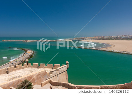 Waves from the Atlantic Ocean crash onto Rabat Beach near the mouth of the Bouregreg River in Morocco. Waves from the Atlantic Ocean crash onto Rabat Beach near the mouth of the Bouregreg River in Morocco. 140826112