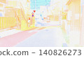 A road in a residential area. A road in Tokyo. Illustrated style. 140826273