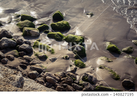 Waves crashing against the rocky coastline with a view of the Mediterranean Sea in Tel Aviv Waves crashing against the rocky coastline with a view of the Mediterranean Sea in Tel Aviv 140827195