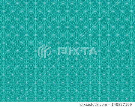 Blue-green gentian flower with hemp leaf pattern background Blue-green gentian flower with hemp leaf pattern background 140827199