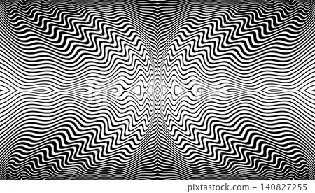Symmetrical Wavy Lines Pattern. Abstract Textured Background. 140827255
