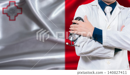 Maltese national health system, Medical professional holding sthetoscope isolated 140827411