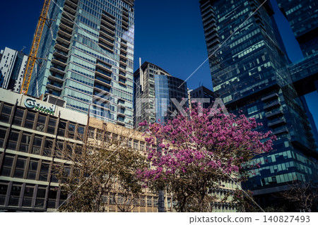 Street view of tel aviv showing the unique local architecture and urban landscape Street view of tel aviv showing the unique local architecture and urban landscape 140827493