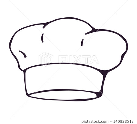 Hand drawn chef hat doodle illustration isolated on white background Hand drawn chef hat doodle illustration isolated on white background 140828512