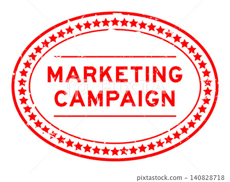 Grunge red marketing campaign word oval rubber seal stamp on white background 140828718