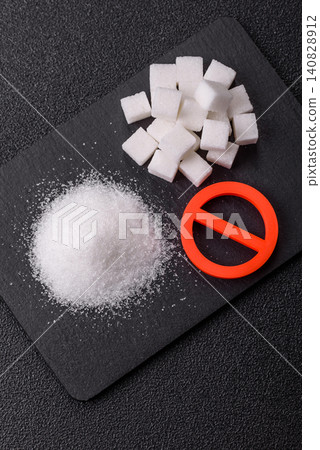 The sugar ban sign as a concept to stop the problem of diabetes and obesity. The sugar ban sign The sugar ban sign as a concept to stop the problem of diabetes and obesity. The sugar ban sign 140828912