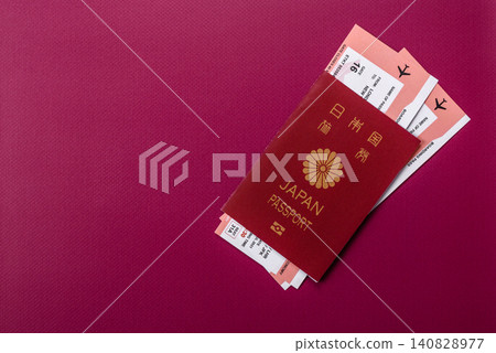 Japanese passport or id document with tickets for flight, travel, border crossing. Japan passport Japanese passport or id document with tickets for flight, travel, border crossing. Japan passport 140828977