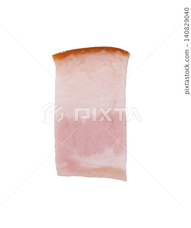 slice of smoked pork neck isolated 140829040