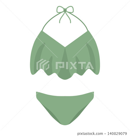 綠色荷葉邊泳衣 綠色荷葉邊泳衣 140829079