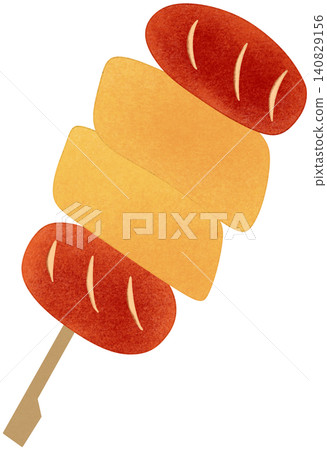 meatball skewer illustration 140829156