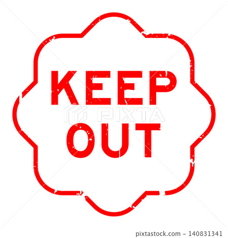 Grunge red keep out word square seal stamp on white background Grunge red keep out word square seal stamp on white background 140831341
