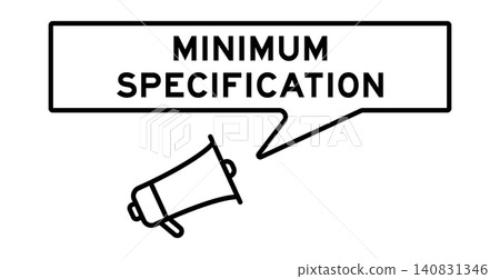 Megaphone icon with speech bubble in word minimum specification on white background Megaphone icon with speech bubble in word minimum specification on white background 140831346