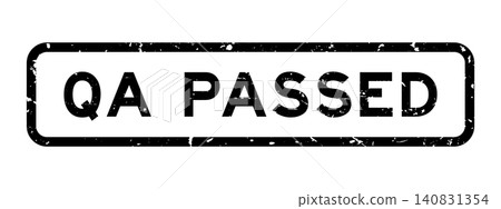 Grunge black QA passed word square rubber seal stamp on white background Grunge black QA passed word square rubber seal stamp on white background 140831354