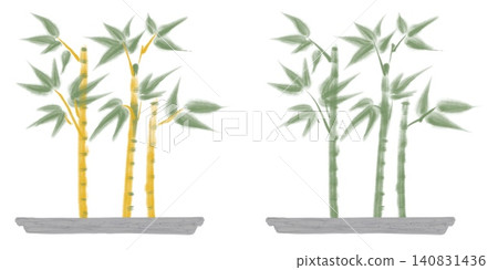 Hand-painted bamboo bonsai set 140831436