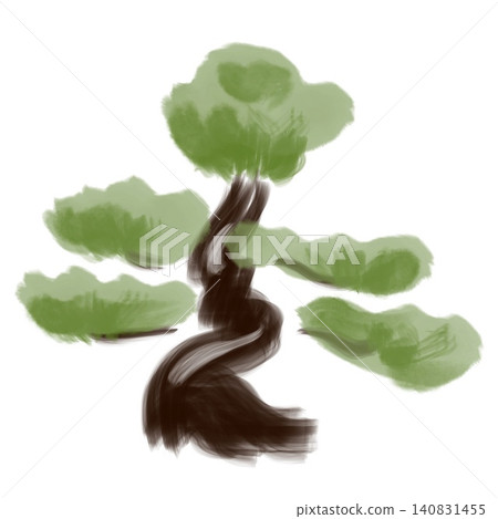 Pine tree painted with a brush - Nishiki Pine tree painted with a brush - Nishiki 140831455