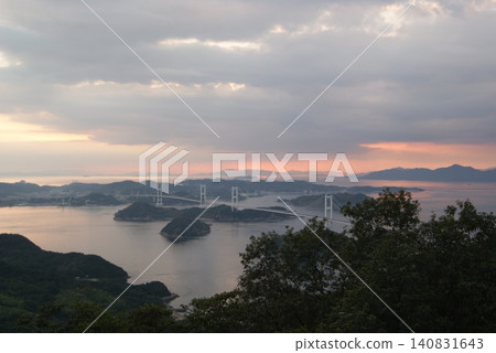 Twilight scenery of the triple bridge and islands Twilight scenery of the triple bridge and islands 140831643