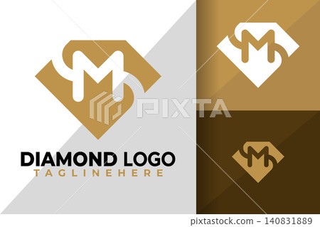 Letter M Diamond Logo Logos Design Element Stock Vector Illustration Letter M Diamond Logo Logos Design Element Stock Vector Illustration 140831889