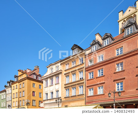 A street view of the buildings in Warsaw Old Town, Poland. A street view of the buildings in Warsaw Old Town, Poland. 140832493