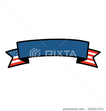 Blank Labor Day Banner with American Flag Ribbon Flat Vector Illustration Blank Labor Day Banner with American Flag Ribbon Flat Vector Illustration 140833353