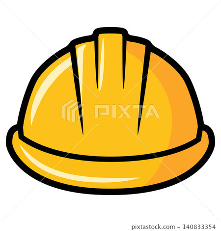 Yellow Construction Hard Hat Safety Helmet Flat Vector Icon Yellow Construction Hard Hat Safety Helmet Flat Vector Icon 140833354
