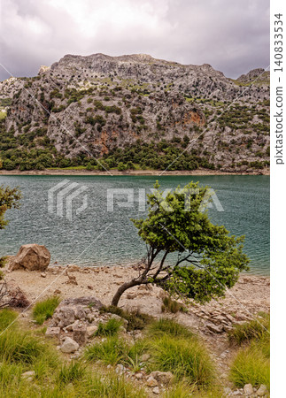 Beautiful mountain lake Panta de Gorg Blau, Mallorca, Spain Beautiful mountain lake Panta de Gorg Blau, Mallorca, Spain 140833534