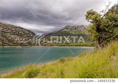 Beautiful mountain lake Panta de Gorg Blau, Mallorca, Spain Beautiful mountain lake Panta de Gorg Blau, Mallorca, Spain 140833536