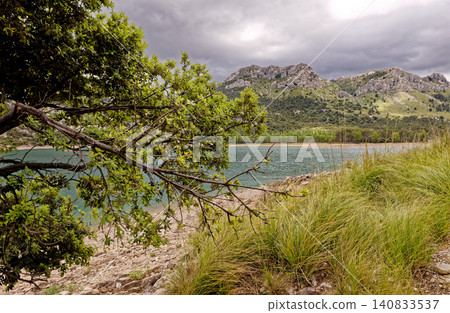 Beautiful mountain lake Panta de Gorg Blau, Mallorca, Spain Beautiful mountain lake Panta de Gorg Blau, Mallorca, Spain 140833537