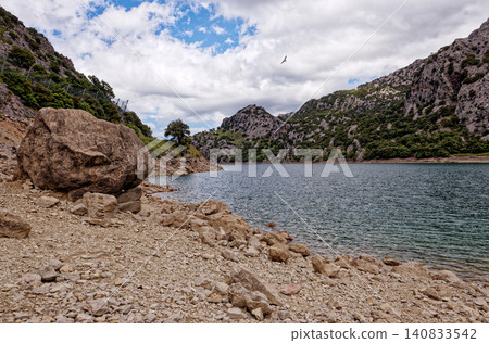 Beautiful mountain lake Panta de Gorg Blau, Mallorca, Spain 140833542