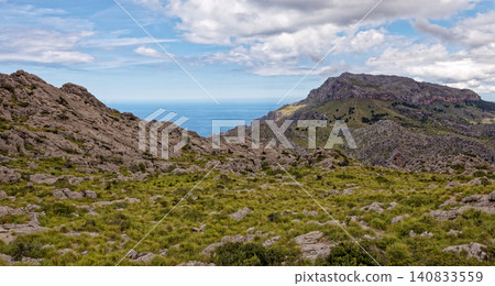 Iconic famous MA-2141 road to Sa Calobra in Serra de Tramuntana, Mallorca 140833559
