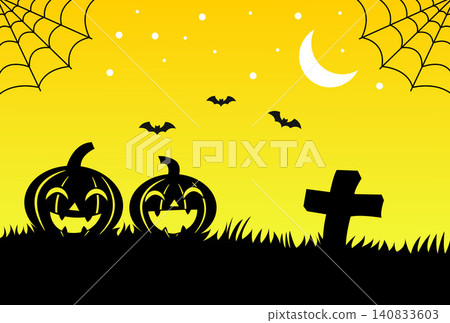 Halloween silhouette simple illustration background Halloween silhouette simple illustration background 140833603