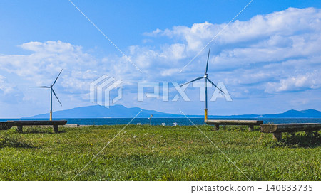 飯島日落公園離岸風力發電與男鹿半島 140833735