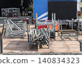 Outdoor concert stage under construction 140834323