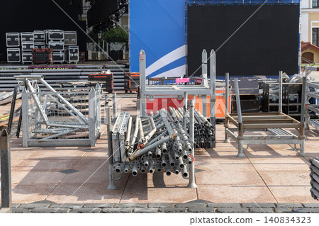 Outdoor concert stage under construction Outdoor concert stage under construction 140834323