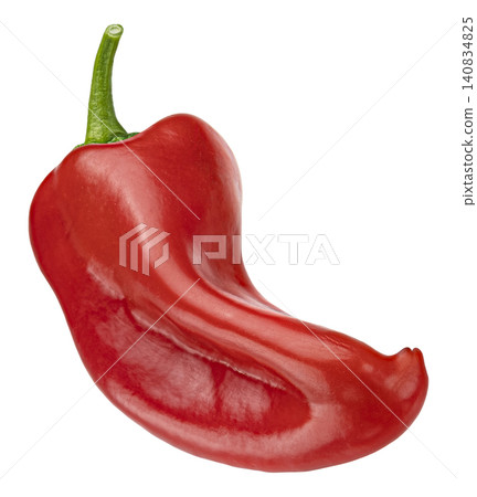One red bell pepper isolated on white background with clipping path One red bell pepper isolated on white background with clipping path 140834825