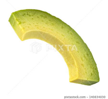 Avocado slice isolated on white background with clipping path, full depth of field Avocado slice isolated on white background with clipping path, full depth of field 140834830