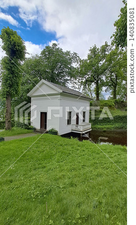 Gamle Bergen Museum, in Sandviken, Norway, an open-air museum with historic wooden houses Gamle Bergen Museum, in Sandviken, Norway, an open-air museum with historic wooden houses 140835081