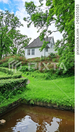 Gamle Bergen Museum, in Sandviken, Norway, an open-air museum with historic wooden houses Gamle Bergen Museum, in Sandviken, Norway, an open-air museum with historic wooden houses 140835083