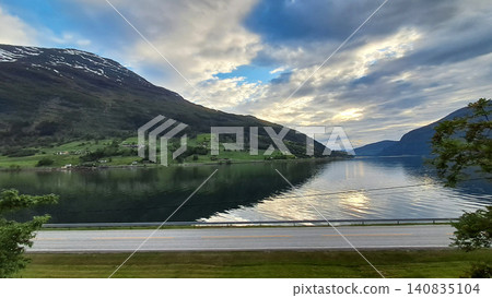 Stunning Norwegian natural landscape of fjords and deep valleys 140835104