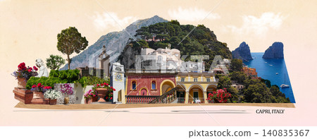 Capri, Italy - Beautiful view on the Island, 140835367