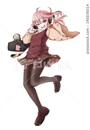 High school girl wearing headphones High school girl wearing headphones 140836014
