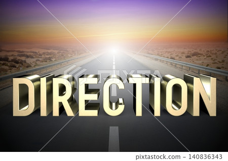 Direction concept, road - 3D rendering 140836343