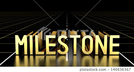 Milestone concept, road - 3D rendering Milestone concept, road - 3D rendering 140836367