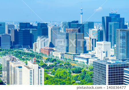 View of Tokyo cityscape, towards Marunouchi. View of Tokyo cityscape, towards Marunouchi. 140836477